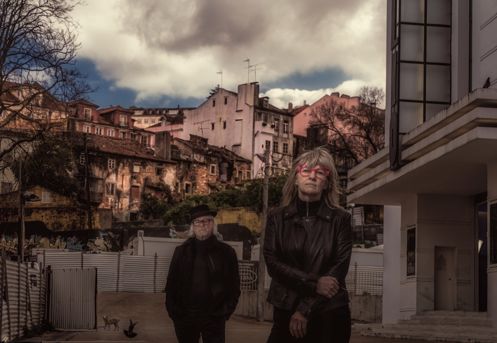 Suzy Starlite and Simon Campbell by the Teatro Capitolio, Lisbon by Paul Husband - high quality print